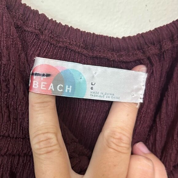 Free People Martina Maroon Sleeveless Maxi Dress SIZE LARGE - Picture 5 of 7